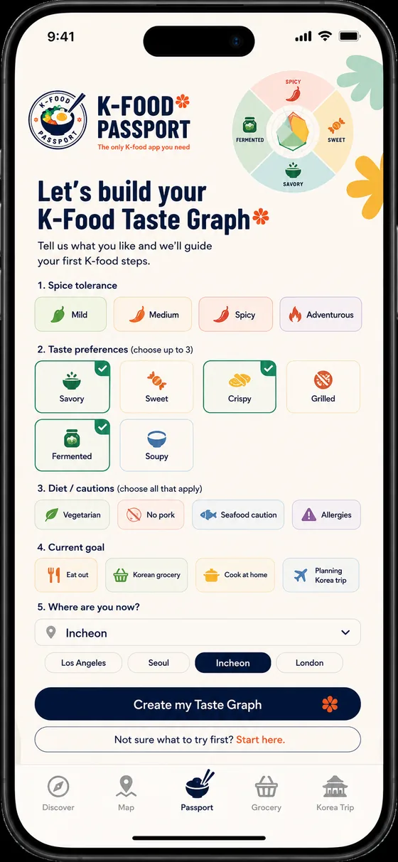 Taste profile onboarding